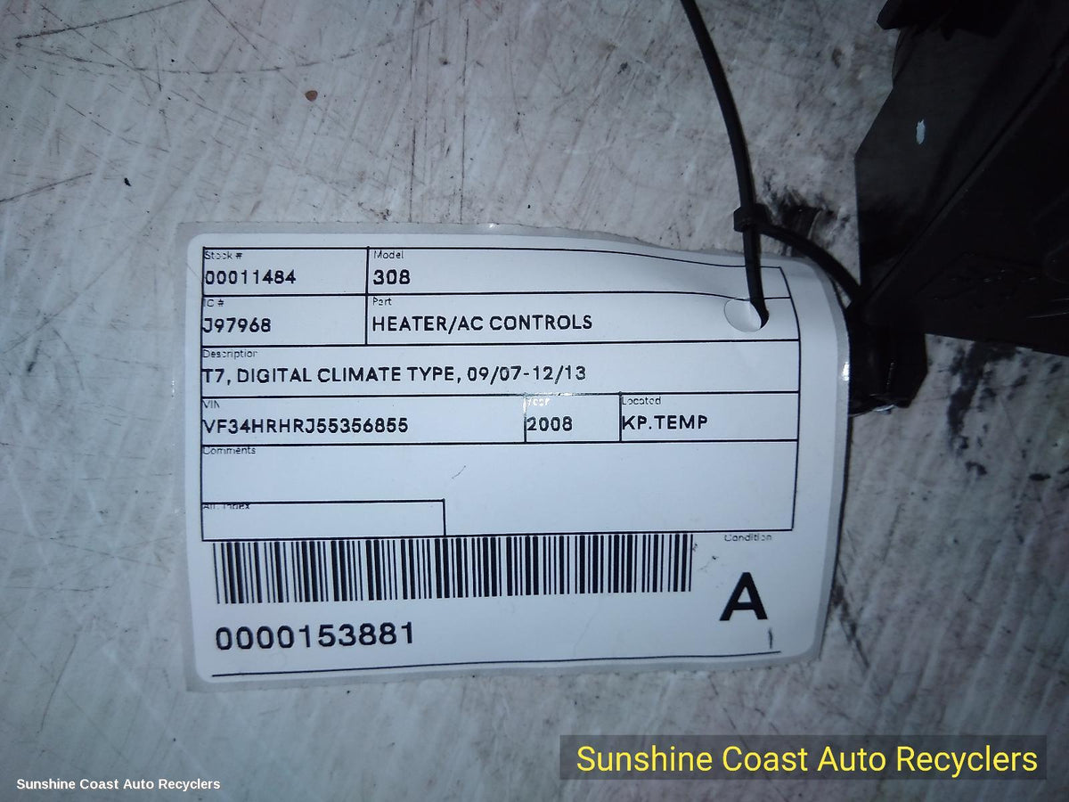 2007-2013 Peugeot 308 Heater Ac Controls