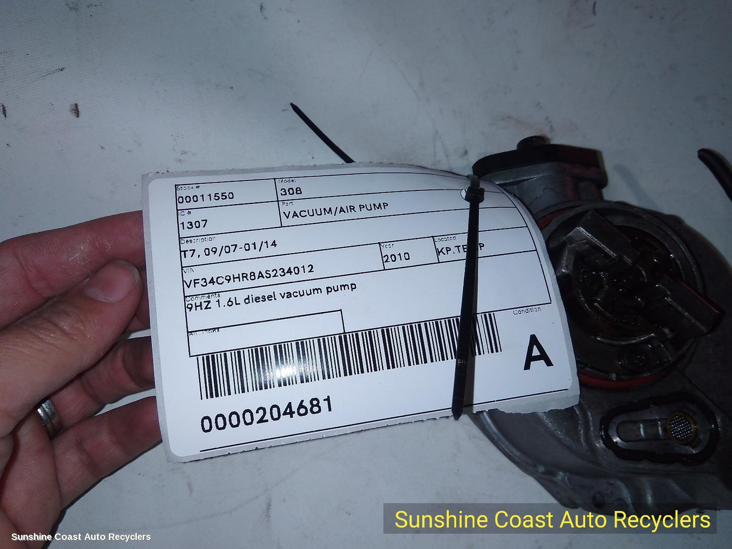 2007-2014 Peugeot 308 Vacuum Air Pump