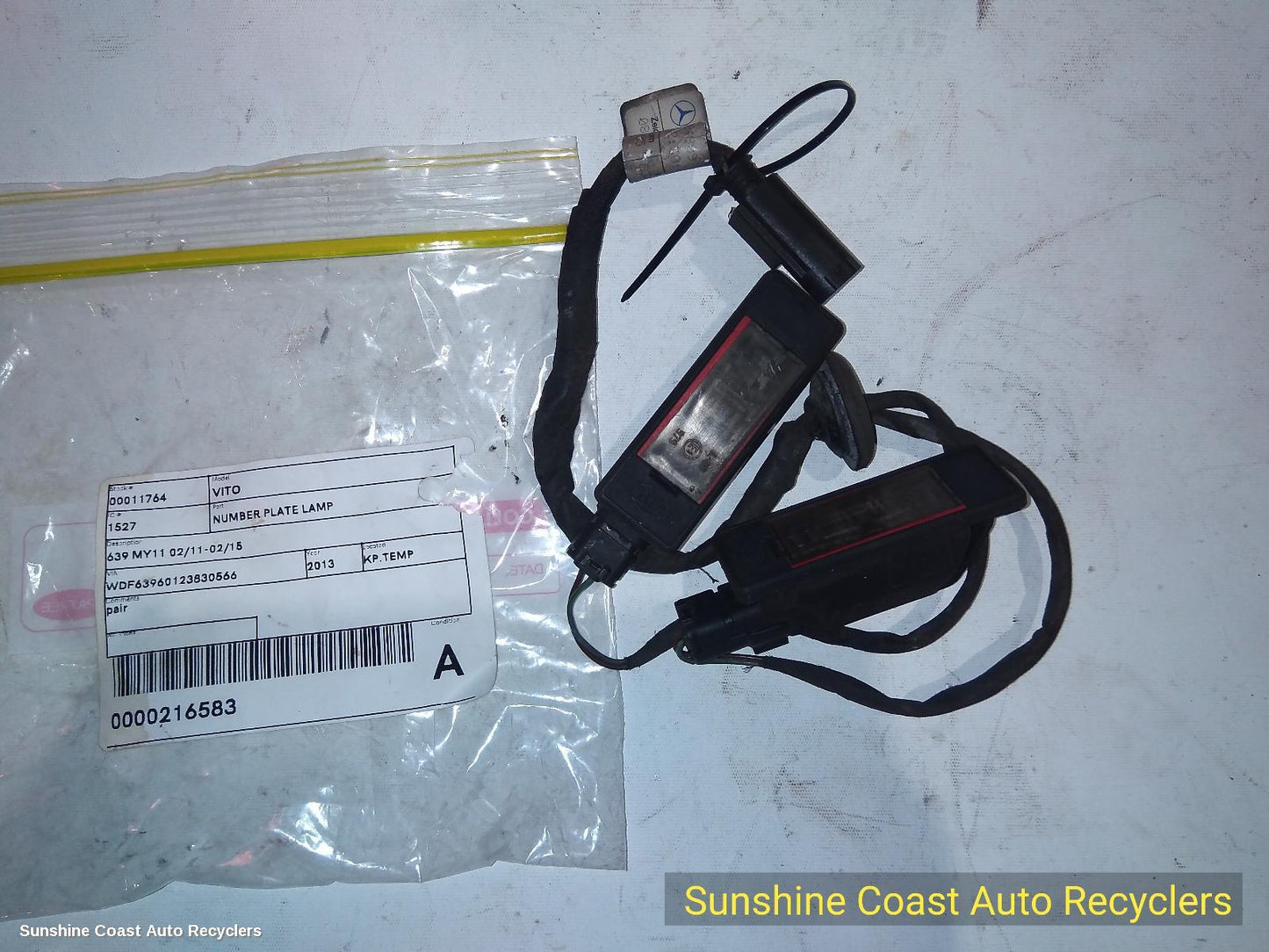 2011-2015 Mercedes Vito Number Plate Lamp