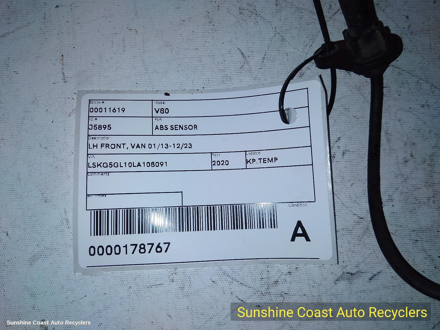 2020 Ldv V80 Abs Sensor