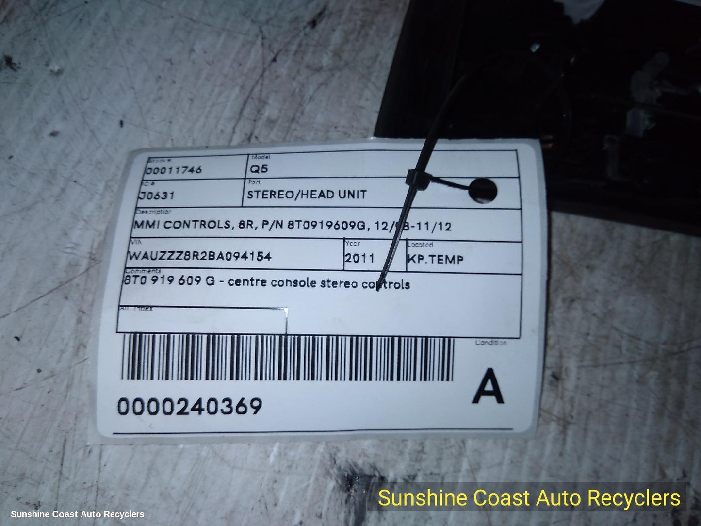 2011 Audi Q5 Radio Cd Dvd Sat Tv