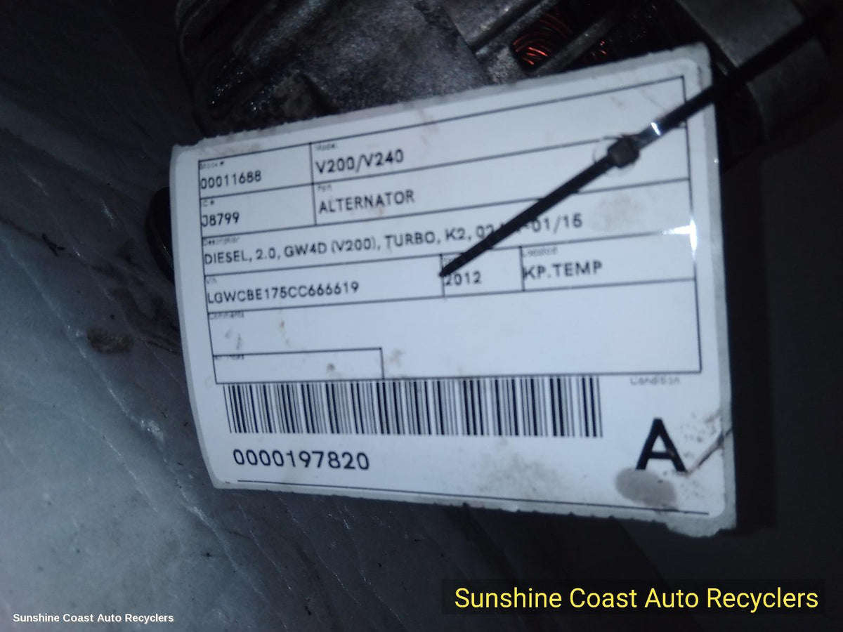 2011-2015 Great Wall V200/v240 Alternator