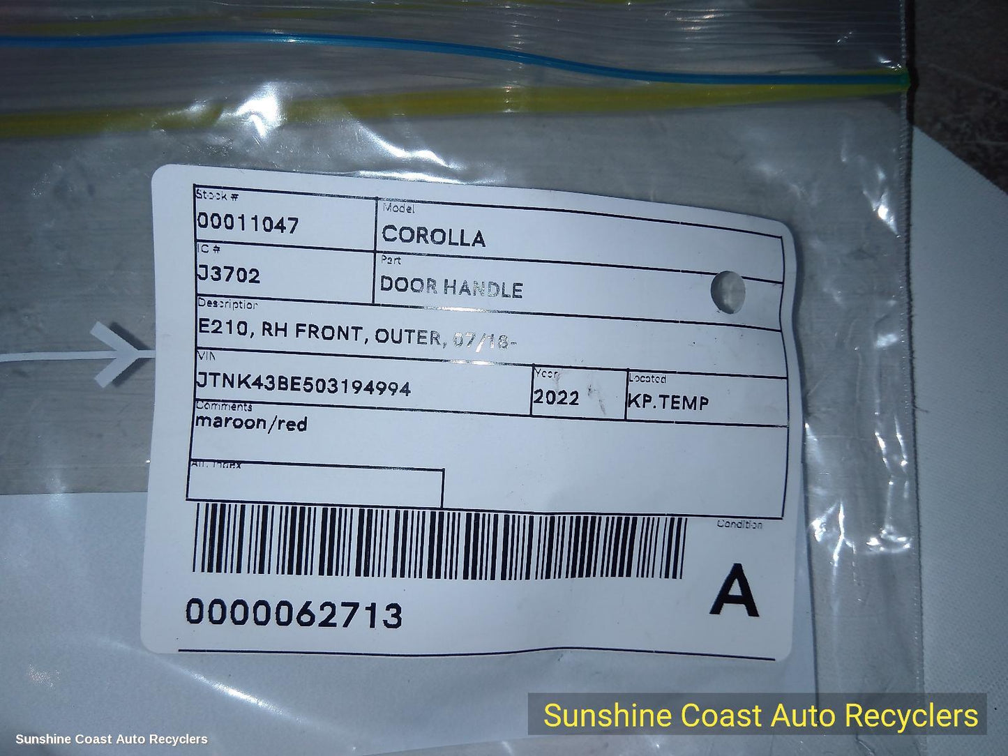 2018-2026 Toyota Corolla Door Handle