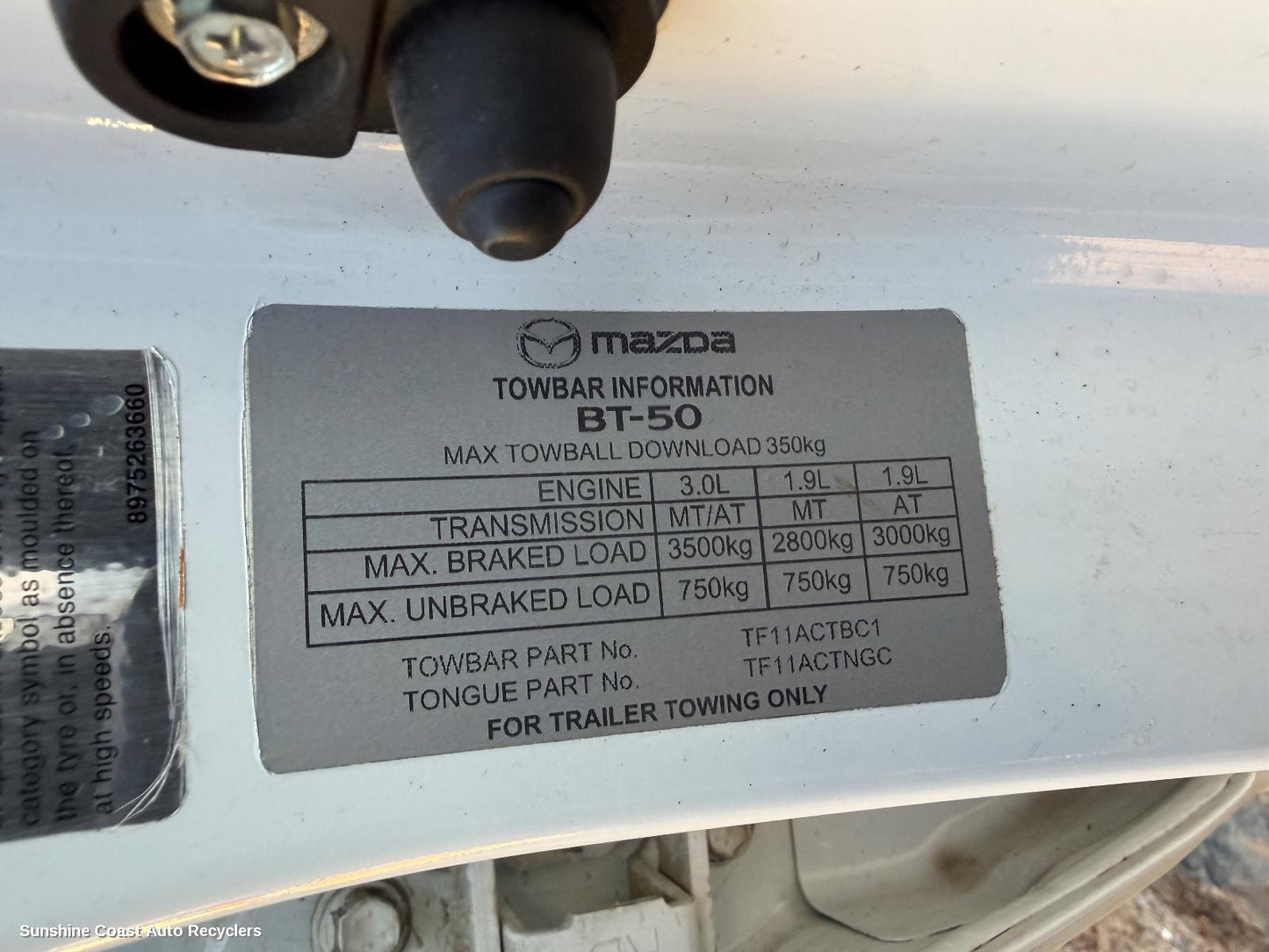 2020-2026 Mazda Bt50 Towbar