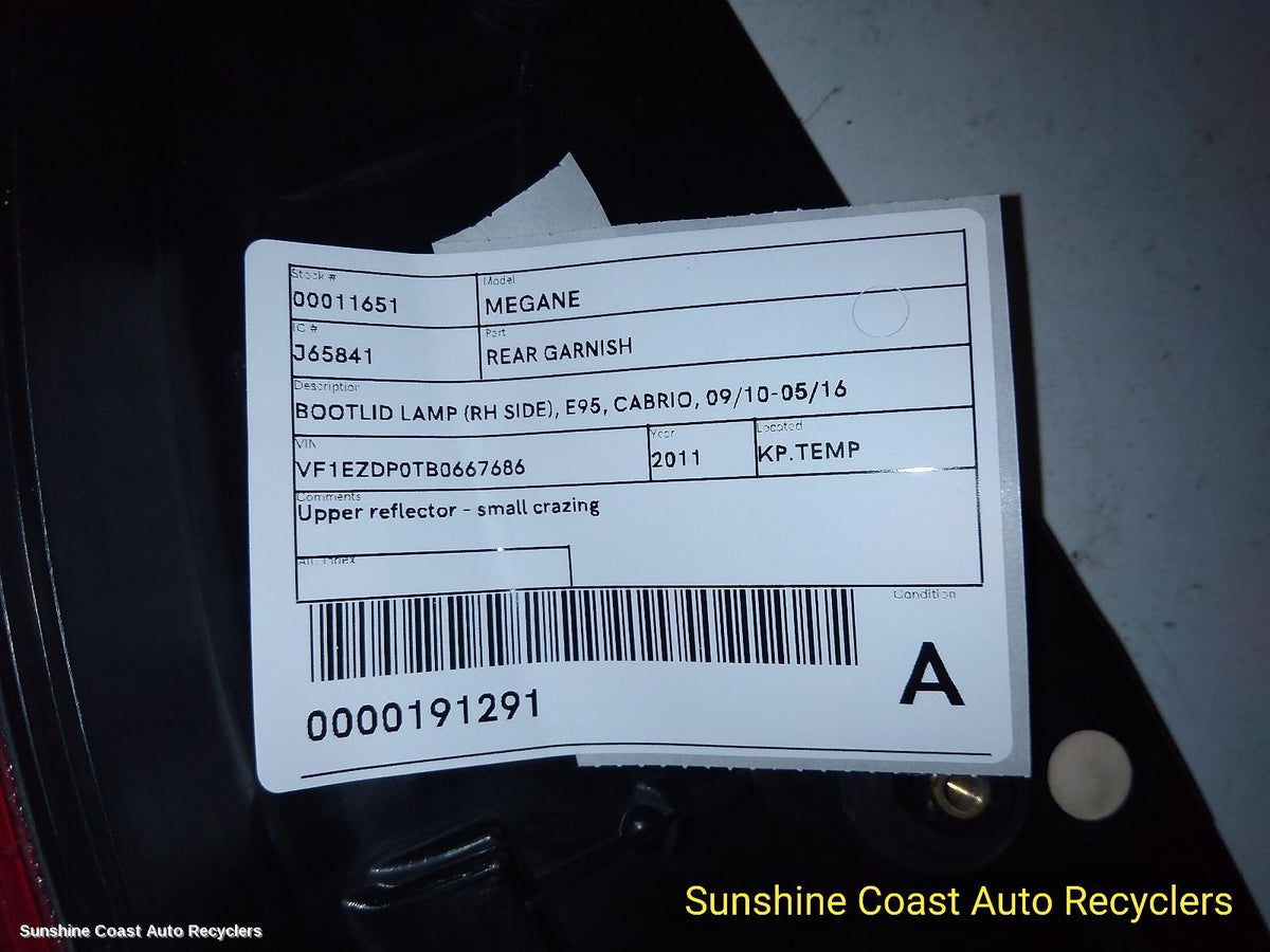 2010-2016 Renault Megane Rear Garnish