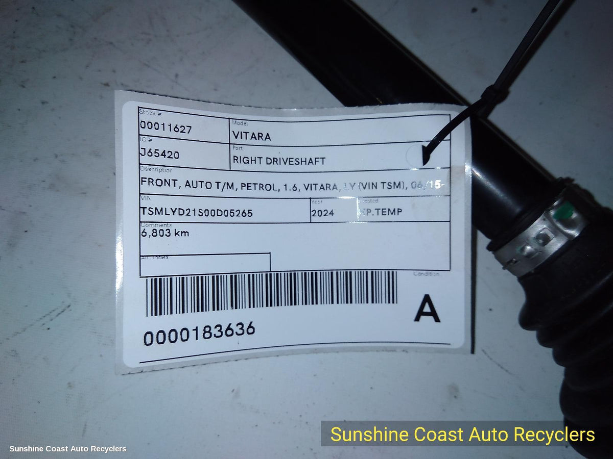 2015-2026 Suzuki Vitara Right Driveshaft