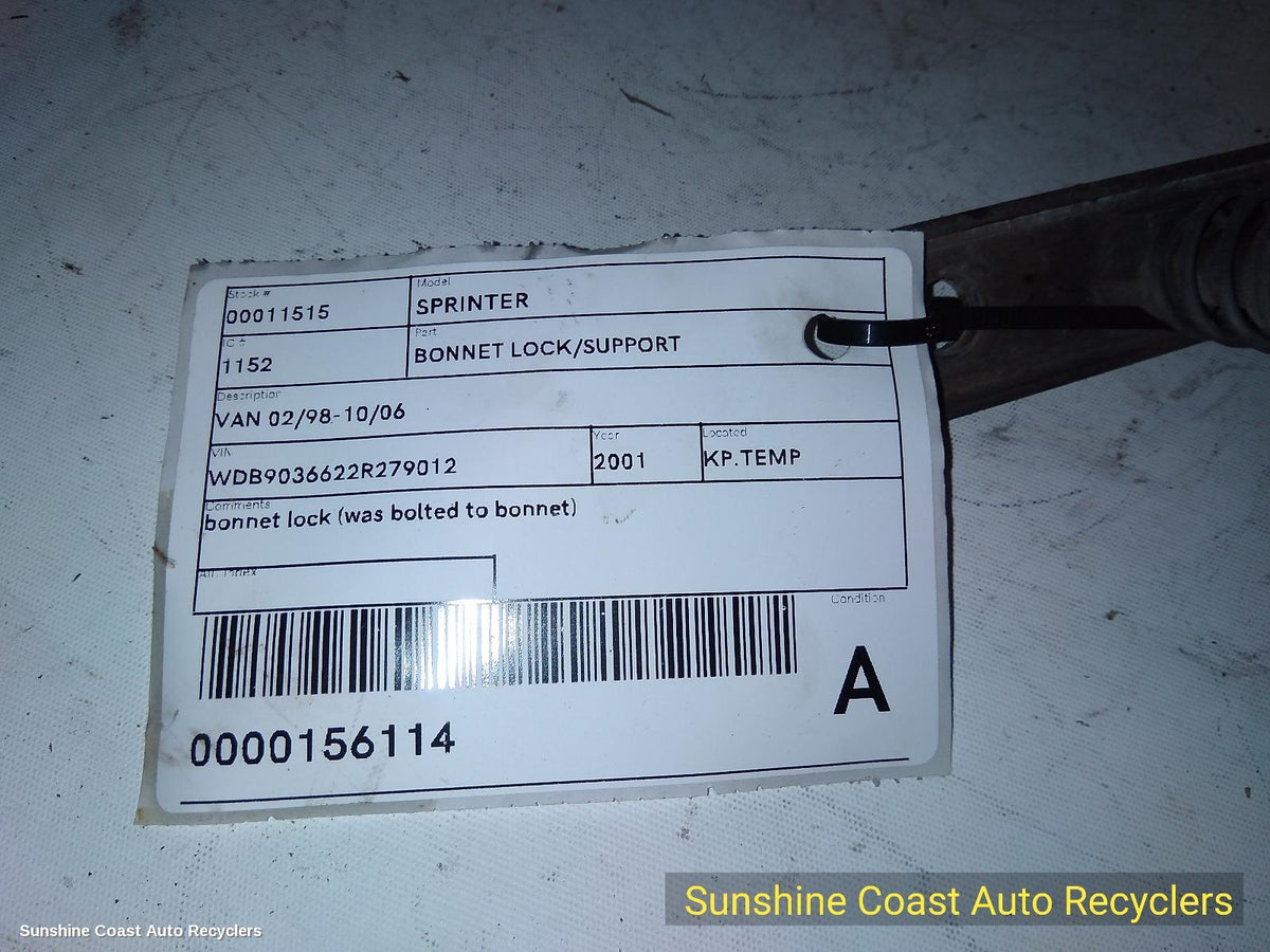 1998-2006 Mercedes Sprinter Bonnet Lock Support