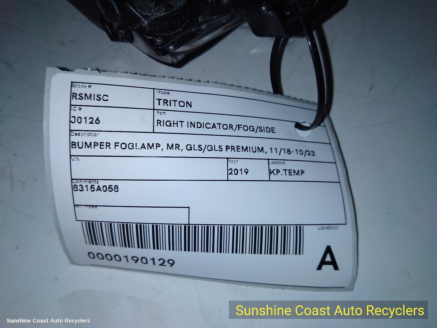 2018-2023 Mitsubishi Triton Right Indicator Fog Side