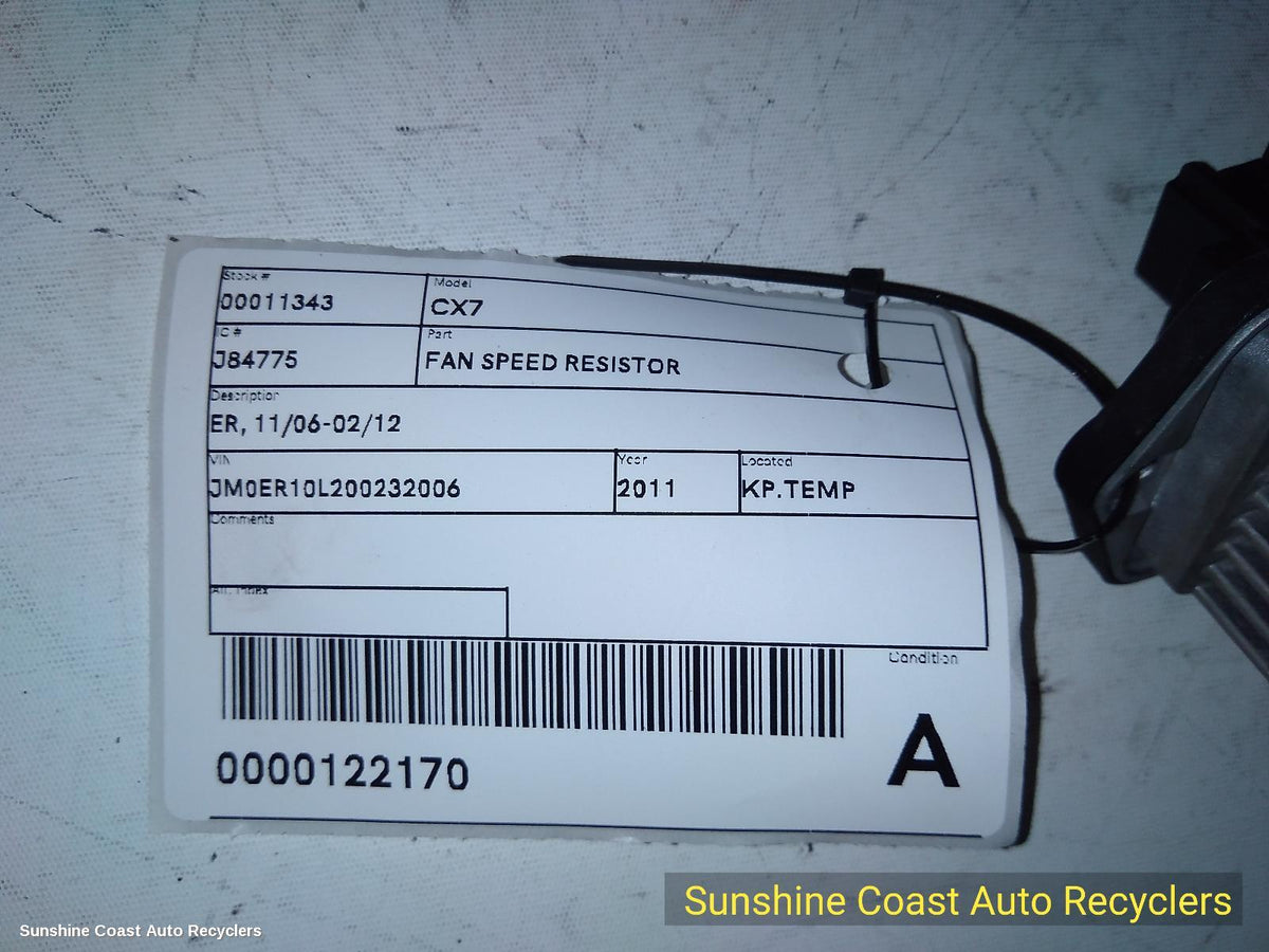 2006-2012 Mazda Cx7 Fan Speed Resistor