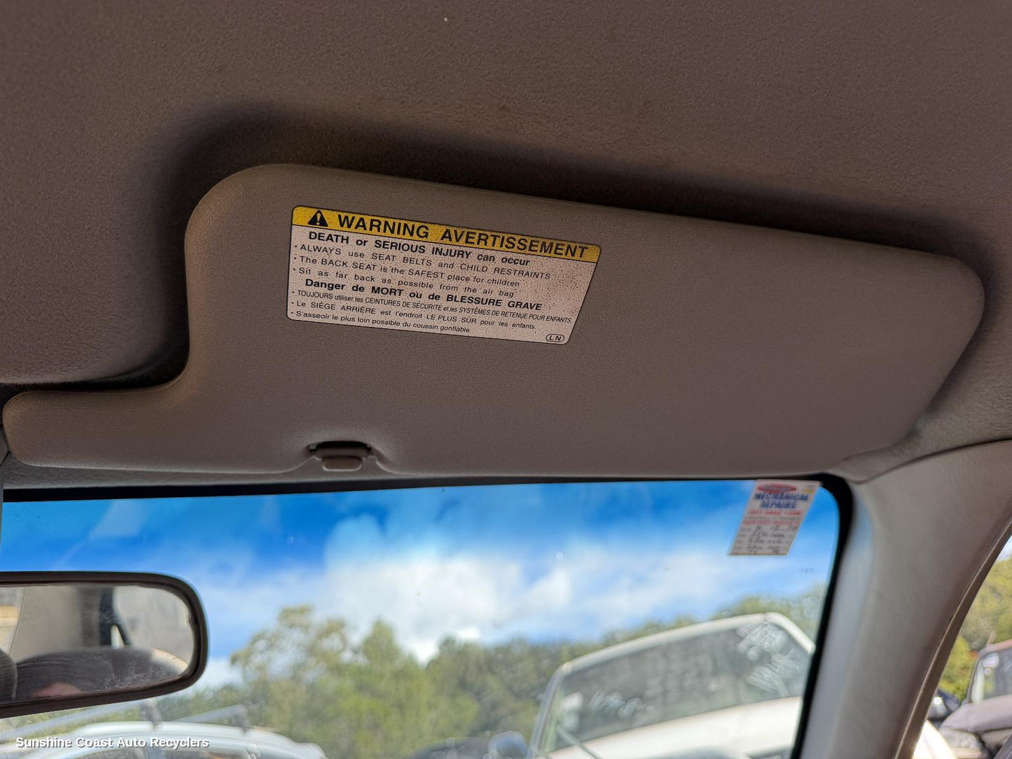 1998-2001 Toyota Corolla Sunvisor