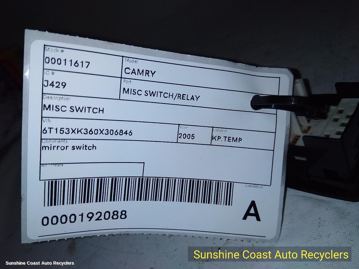 1993-2008 Toyota Camry Misc Switch Relay