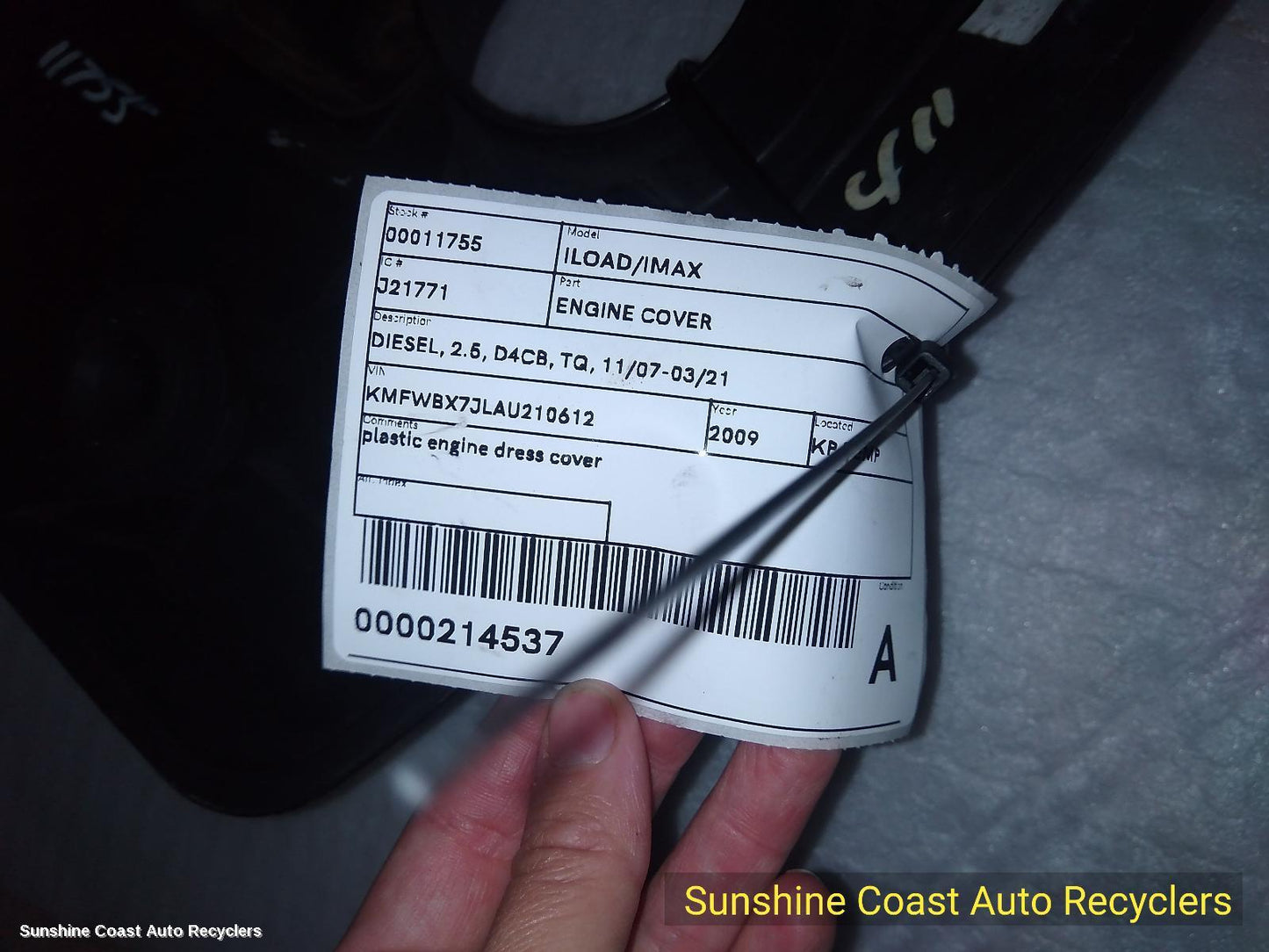 2009 Hyundai Iload/imax Engine Cover