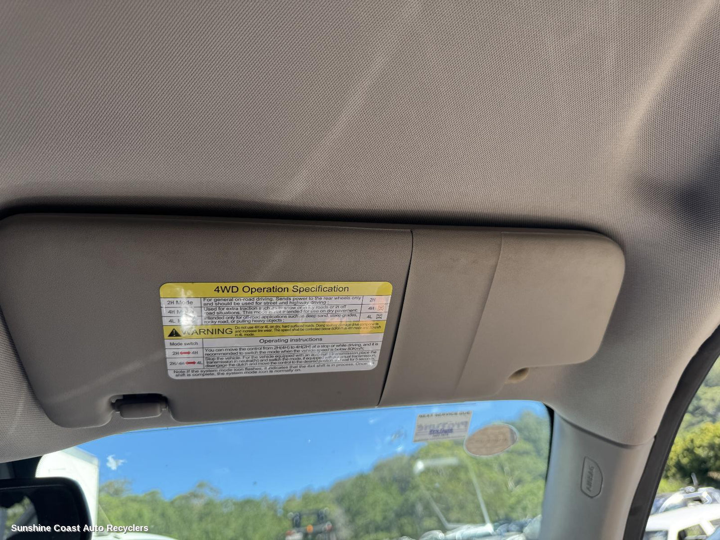 2018 Ldv T60 Sunvisor