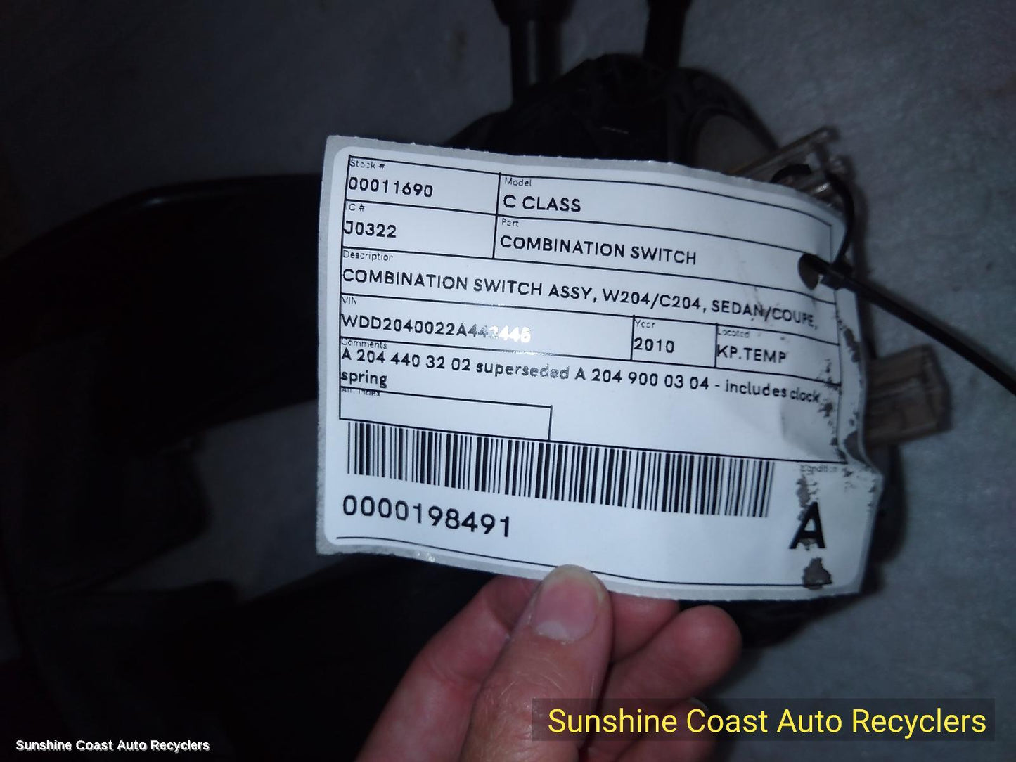 2010 Mercedes C Class Combination Switch