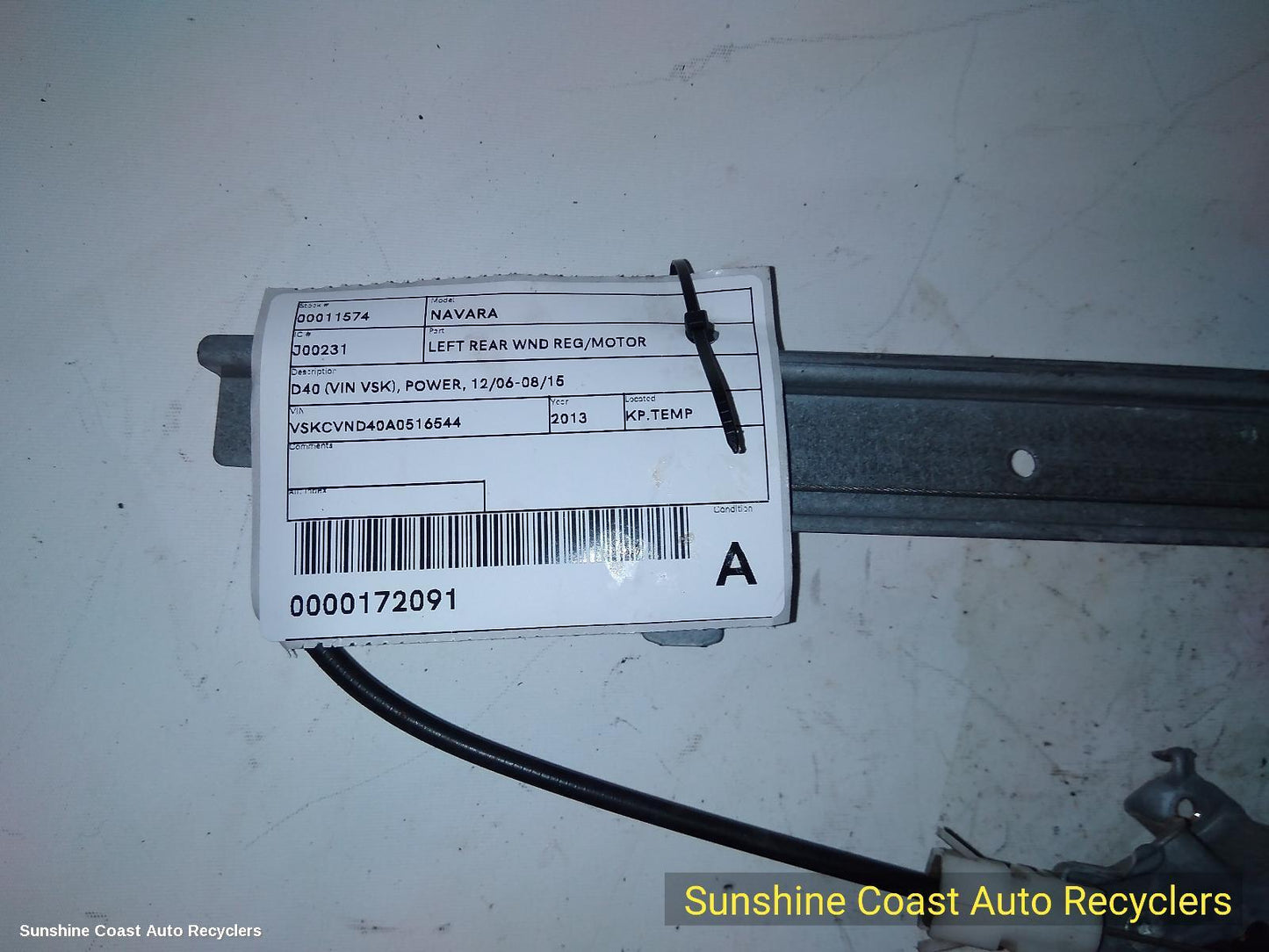 2013 Nissan Navara Left Rear Wnd Reg Motor