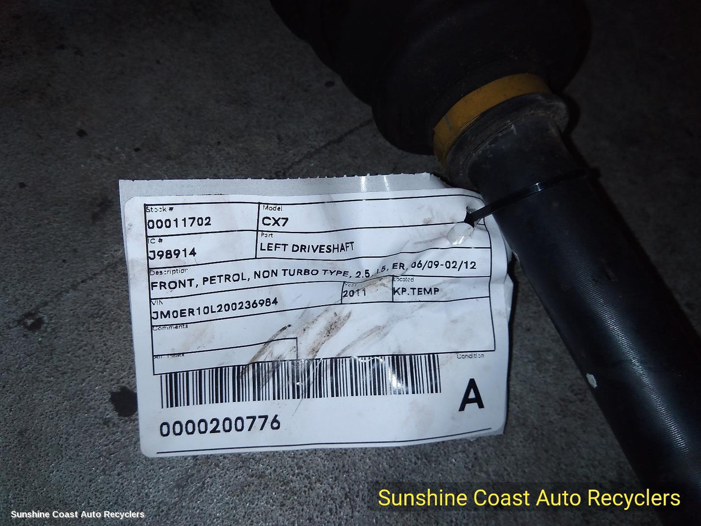 2009-2012 Mazda Cx7 Left Driveshaft