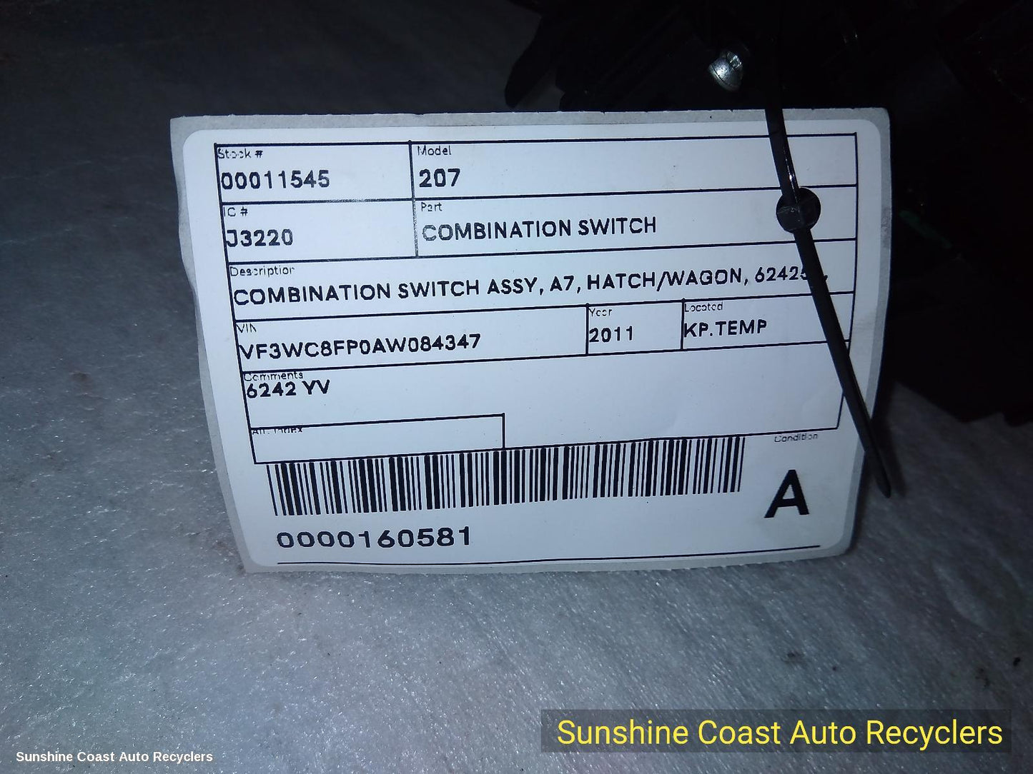 2007-2012 Peugeot 207 Combination Switch