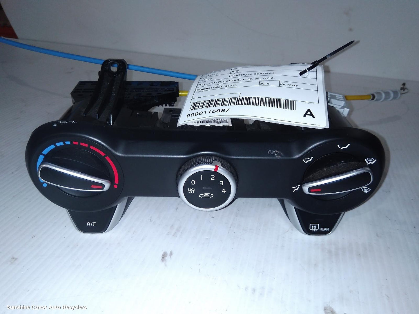 2018 Kia Rio Heater Ac Controls