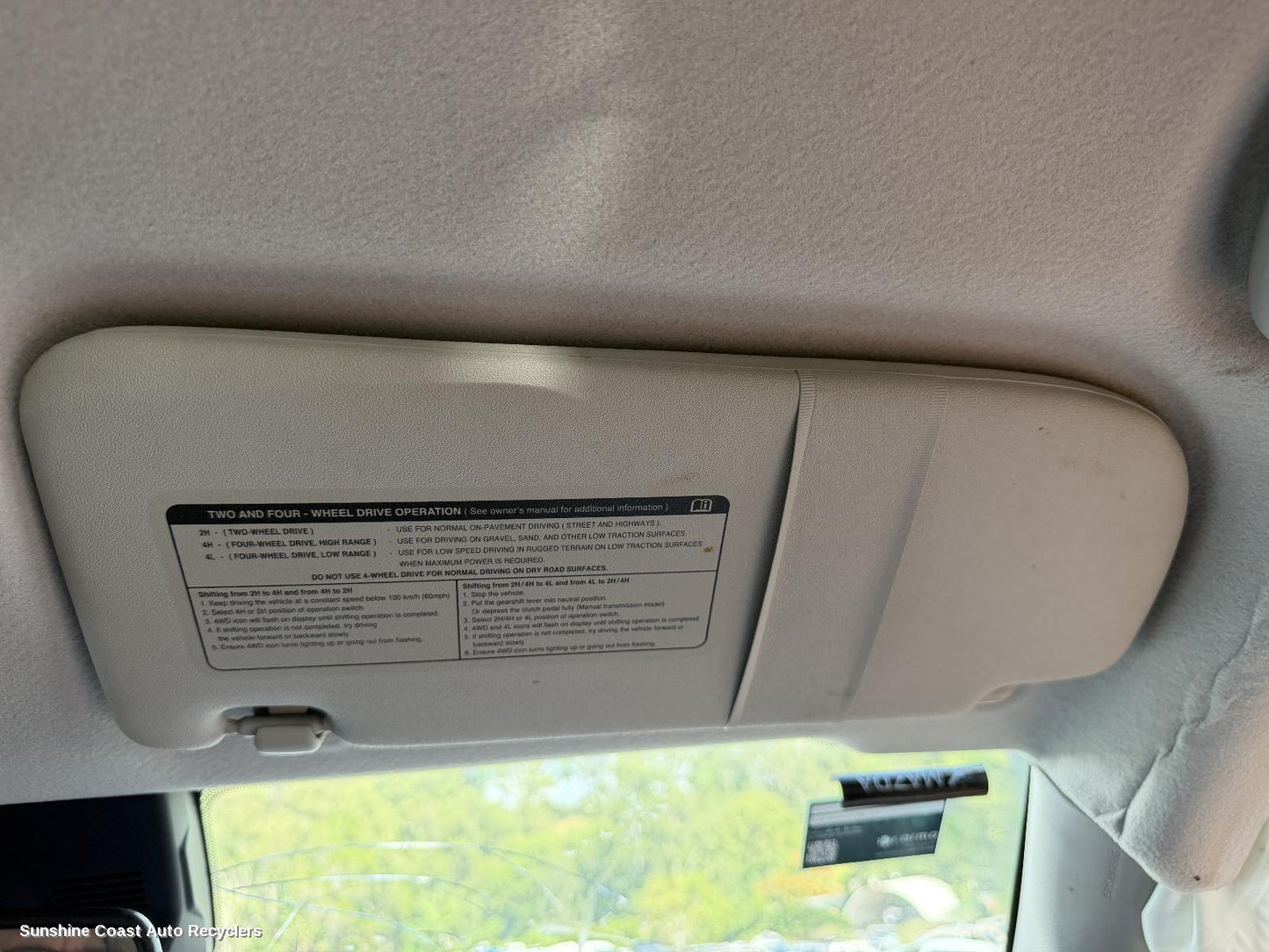 2020-2026 Mazda Bt50 Sunvisor
