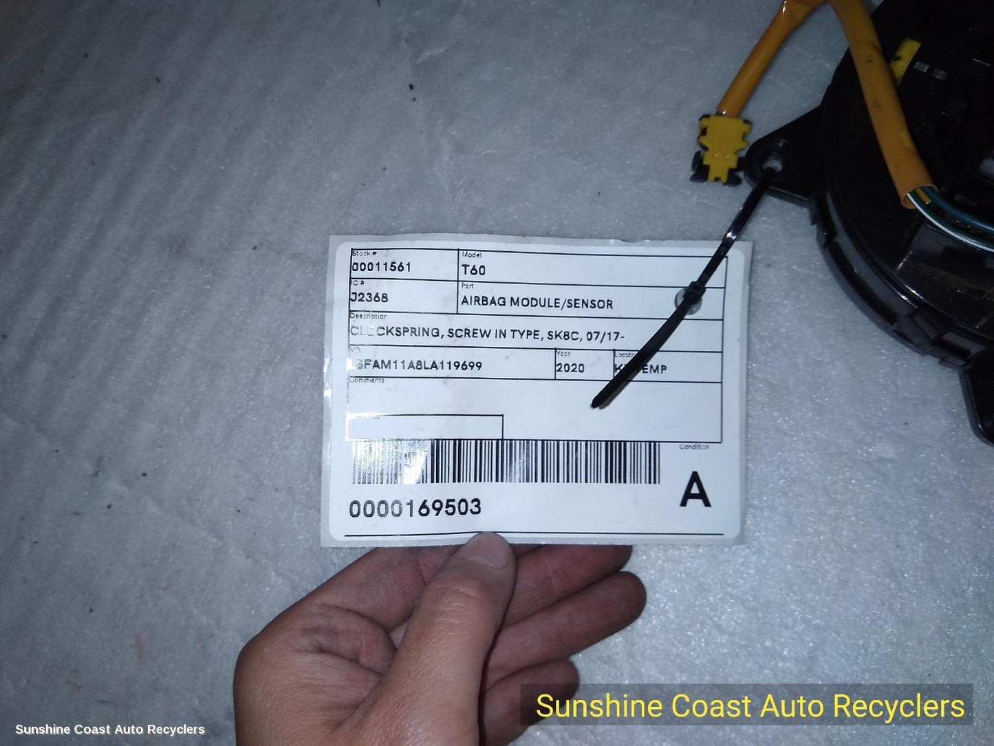 2020 Ldv T60 Airbag Module Sensor