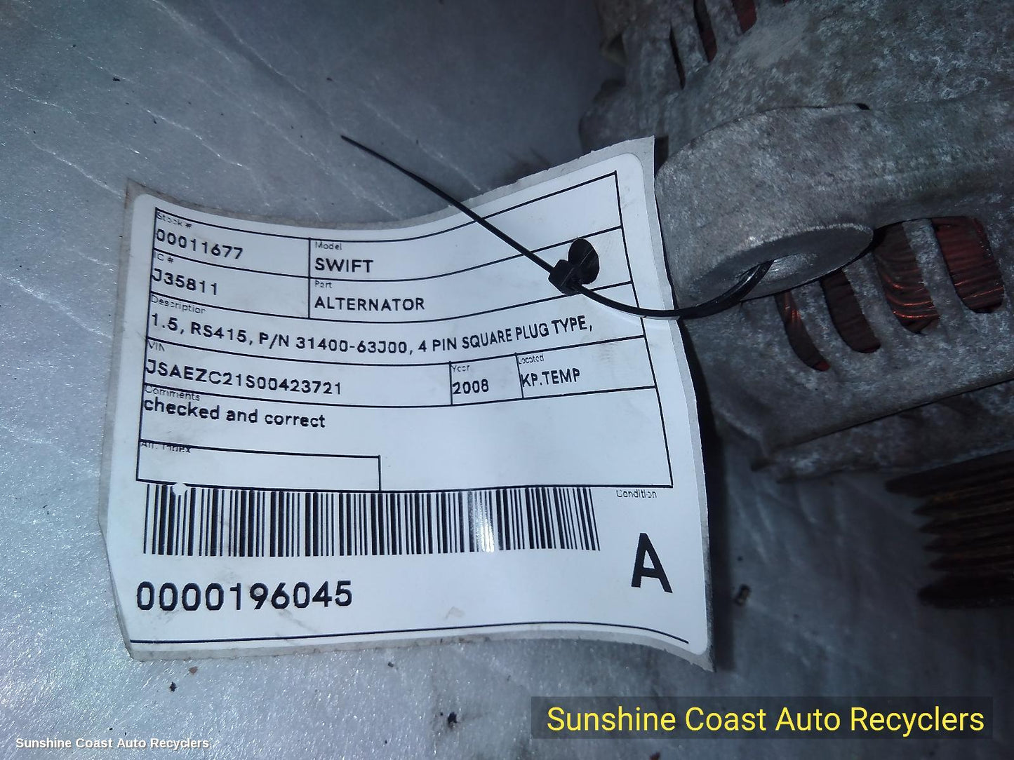 2008 Suzuki Swift Alternator