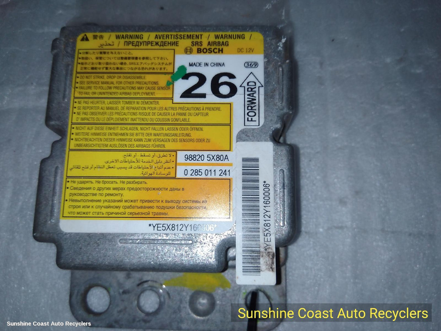 2013 Nissan Navara Airbag Module Sensor