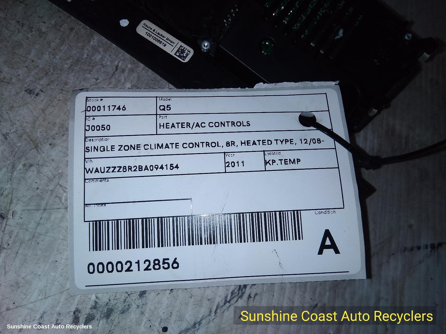 2011 Audi Q5 Heater Ac Controls