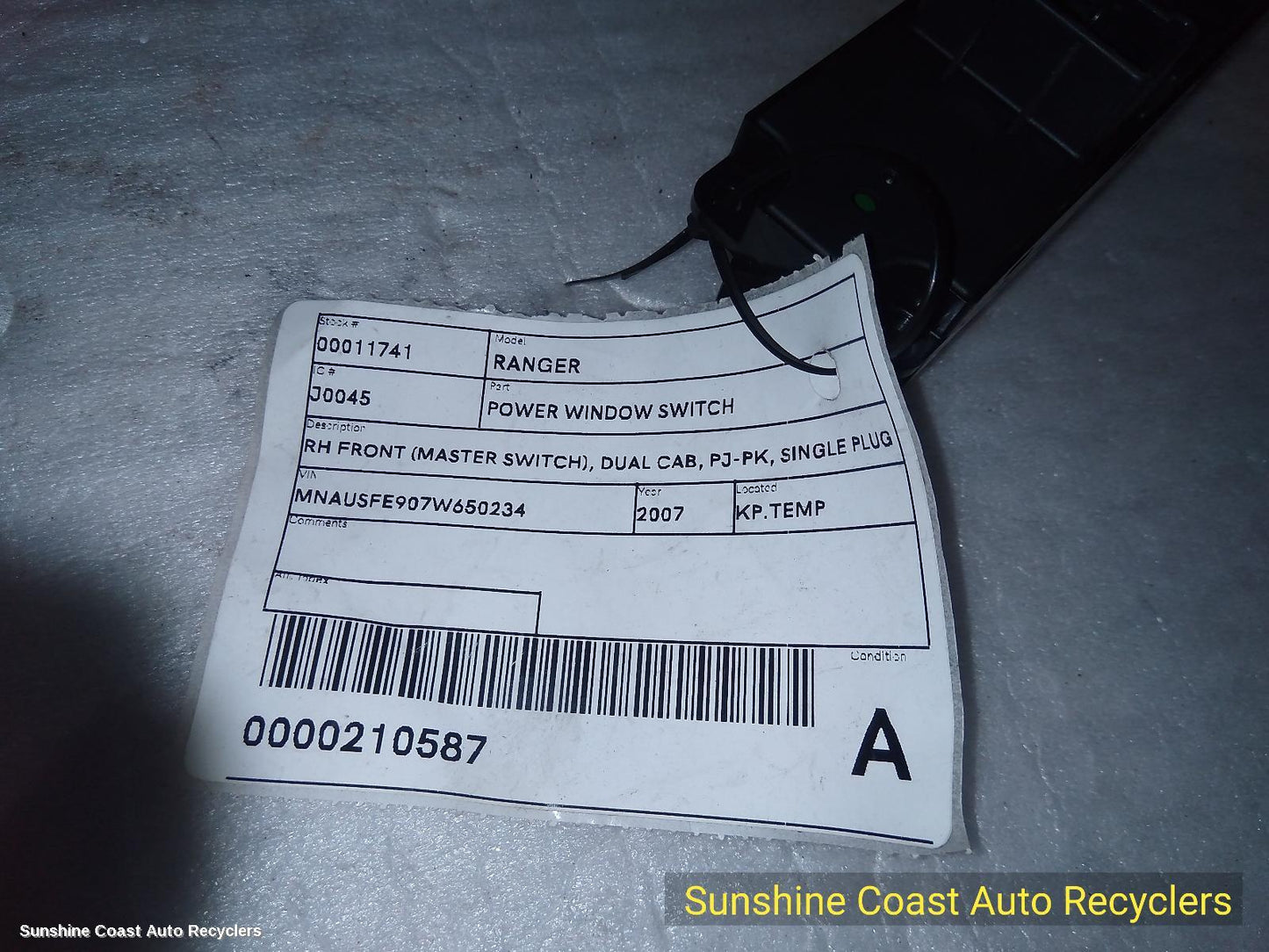 2007 Ford Ranger Pwr Dr Wind Switch