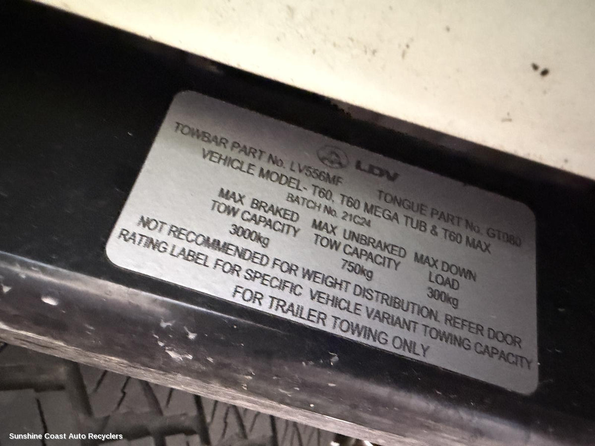 2017-2026 Ldv T60 Towbar