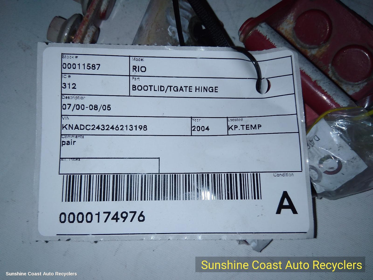 2000-2005 Kia Rio Bootlid Tgate Hinge
