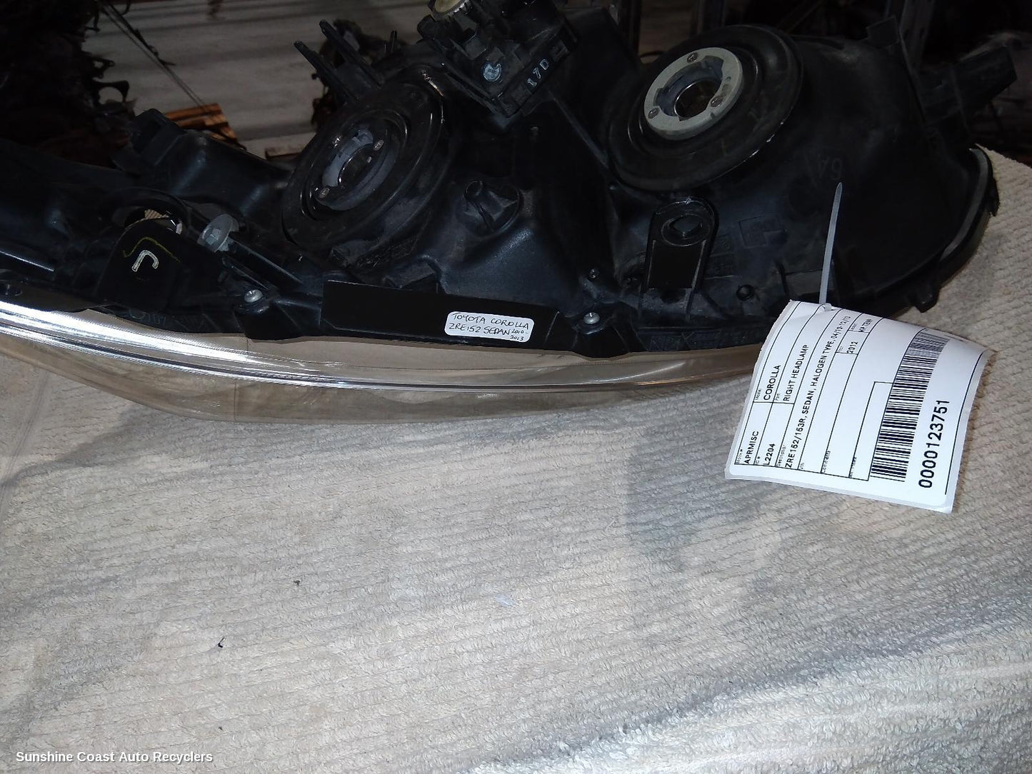 2012 Toyota Corolla Right Headlamp