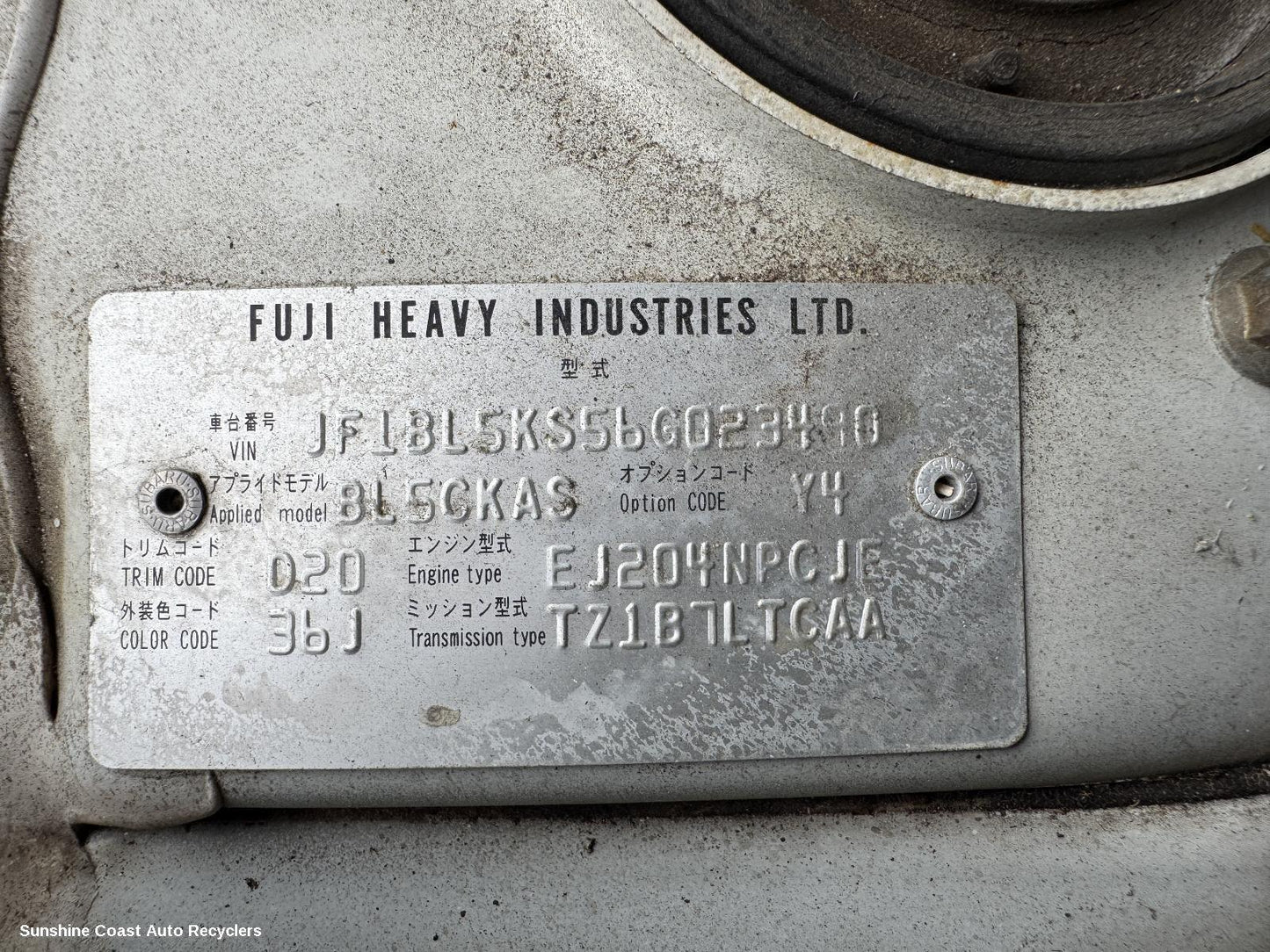 2006 Subaru Liberty Trans Gearbox