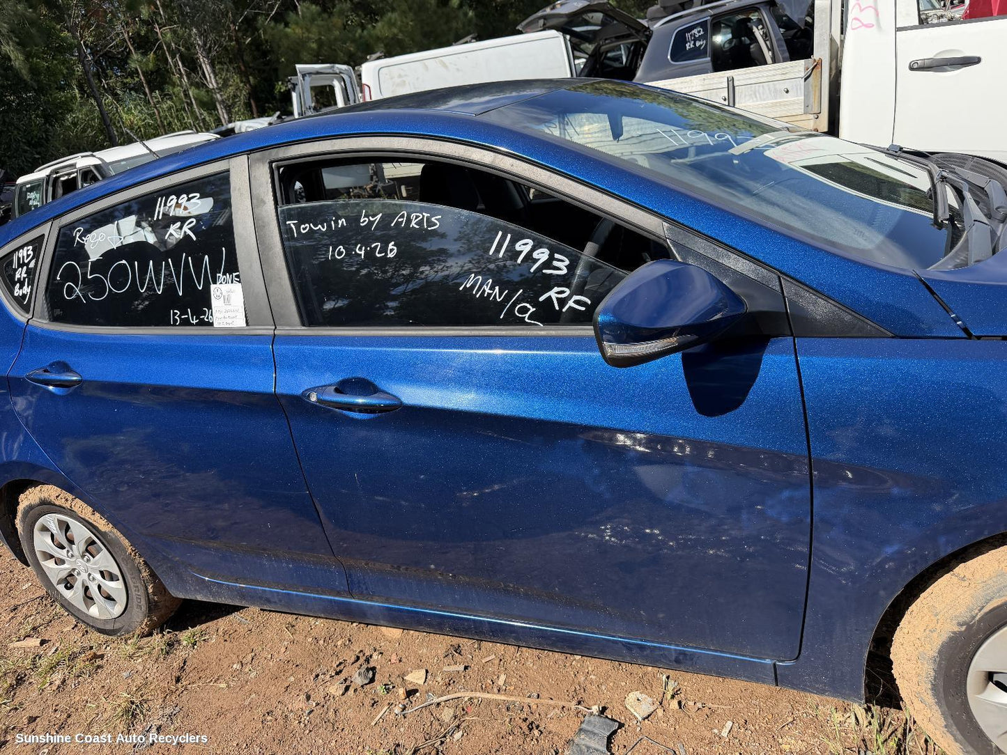 2011-2019 Hyundai Accent Right Front Door Window