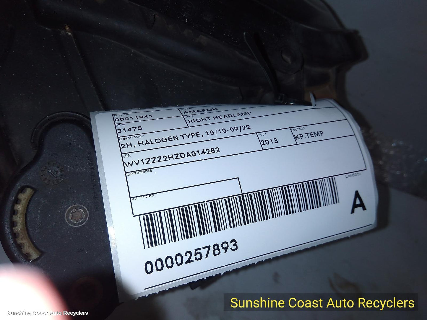 2010-2022 Volkswagen Amarok Right Headlamp