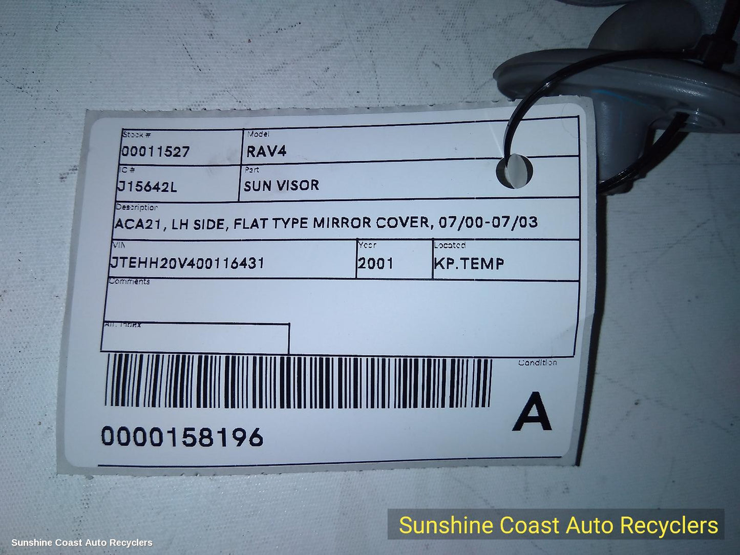 2001 Toyota Rav4 Sunvisor