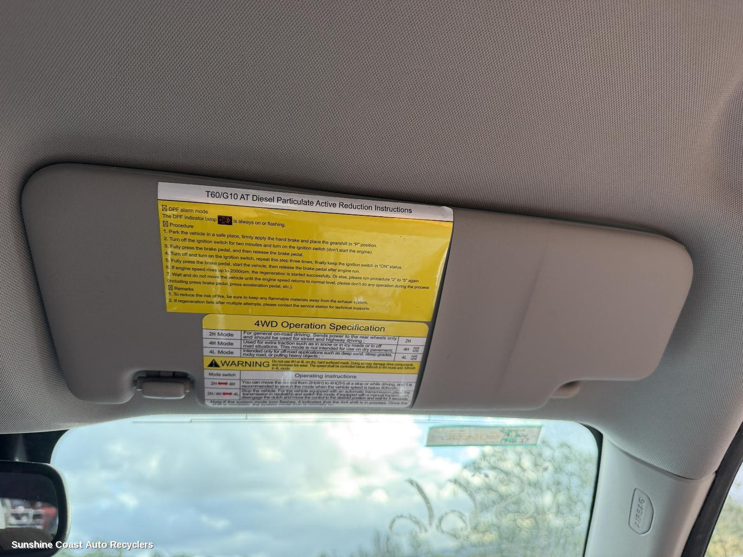 2017-2025 Ldv T60 Sunvisor