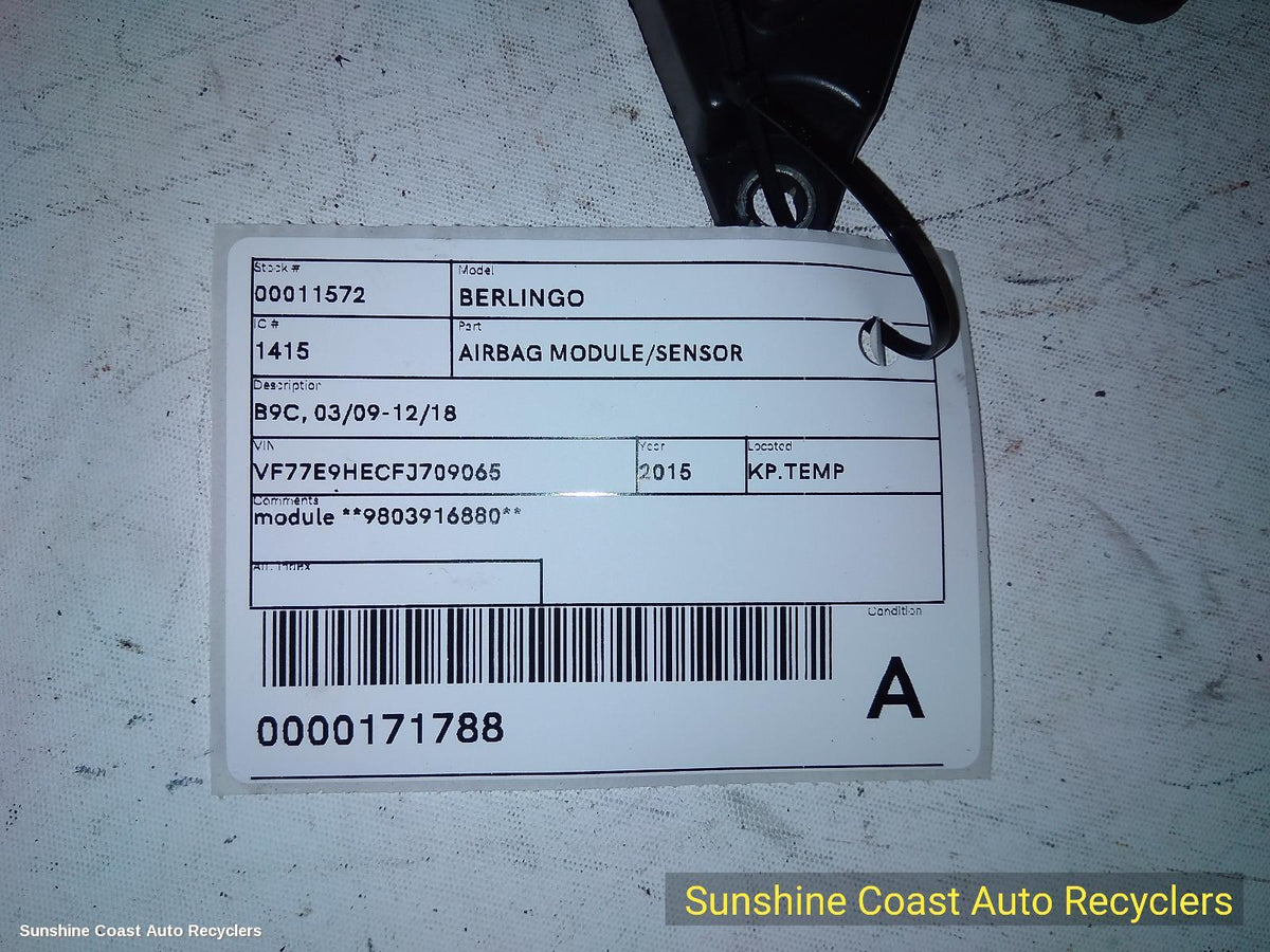 2009-2018 Citroen Berlingo Airbag Module Sensor