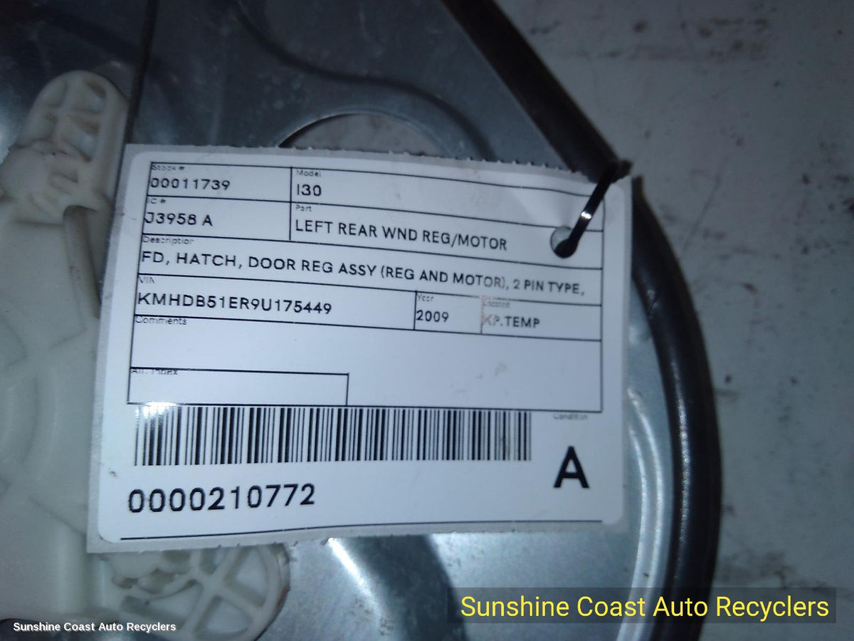 2007-2012 Hyundai I30 Left Rear Wnd Reg Motor