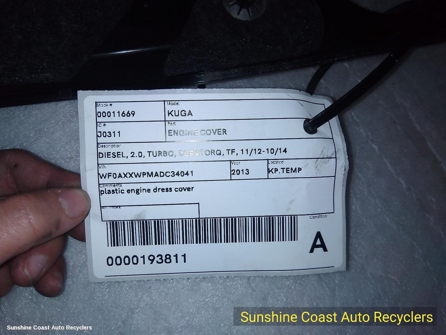 2013 Ford Kuga Engine Cover