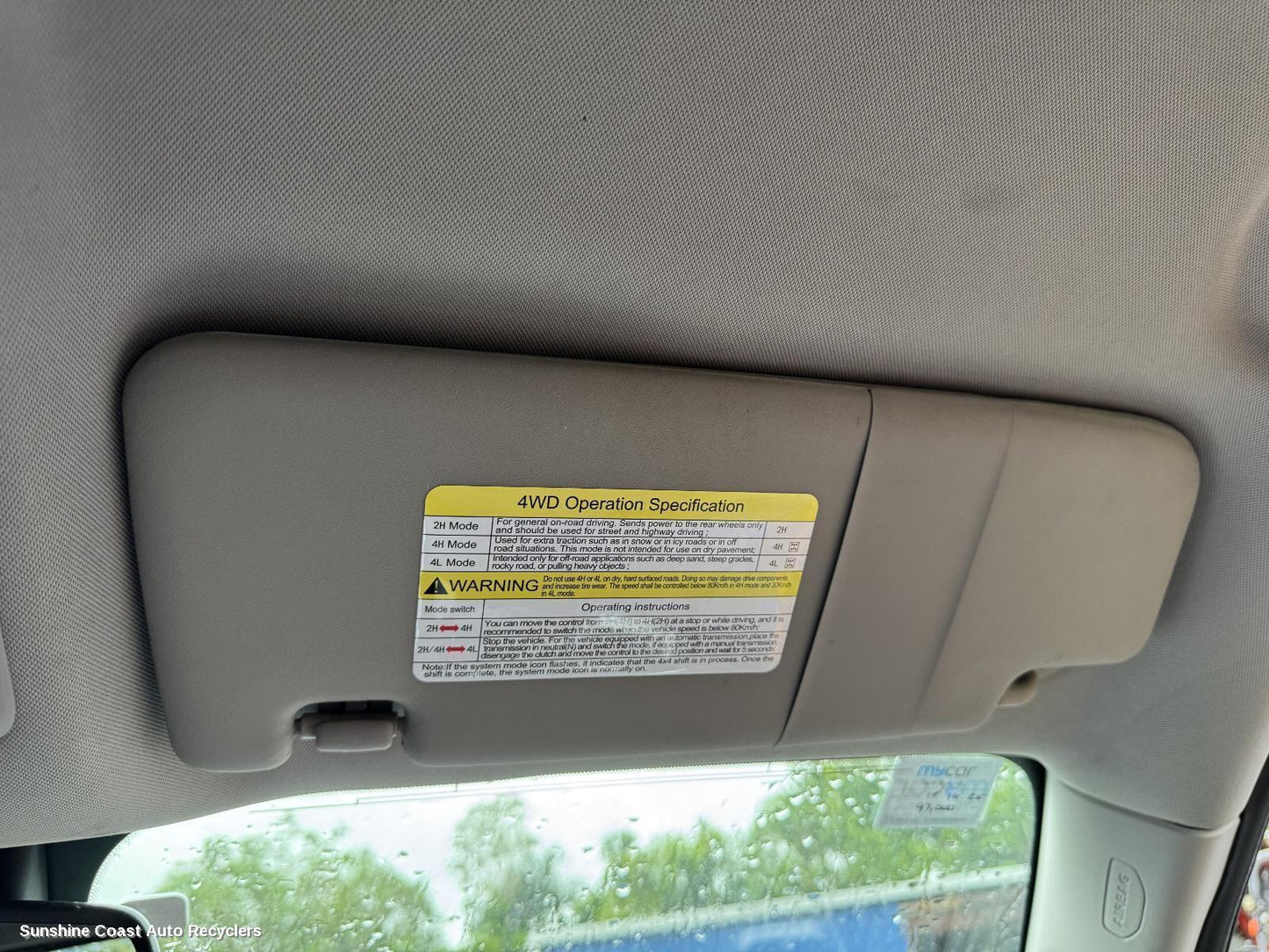 2018 Ldv T60 Sunvisor