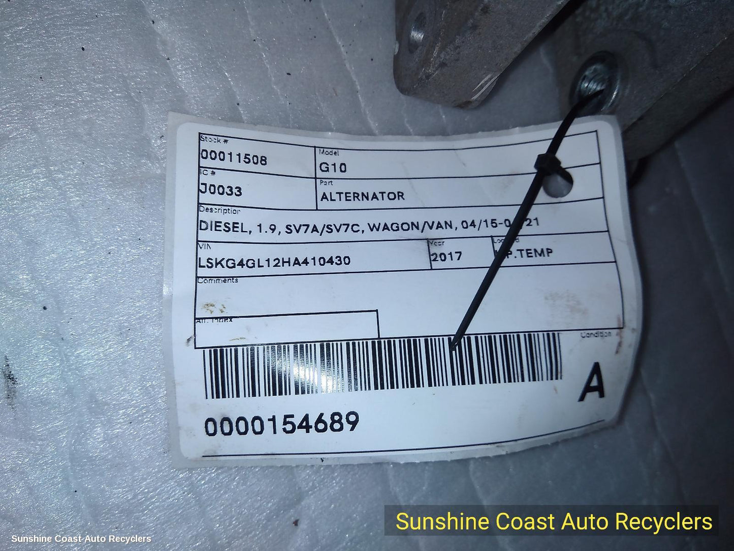 2015-2021 Ldv G10 Alternator