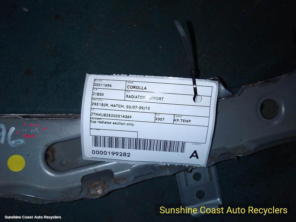 2007-2012 Toyota Corolla Radiator Support