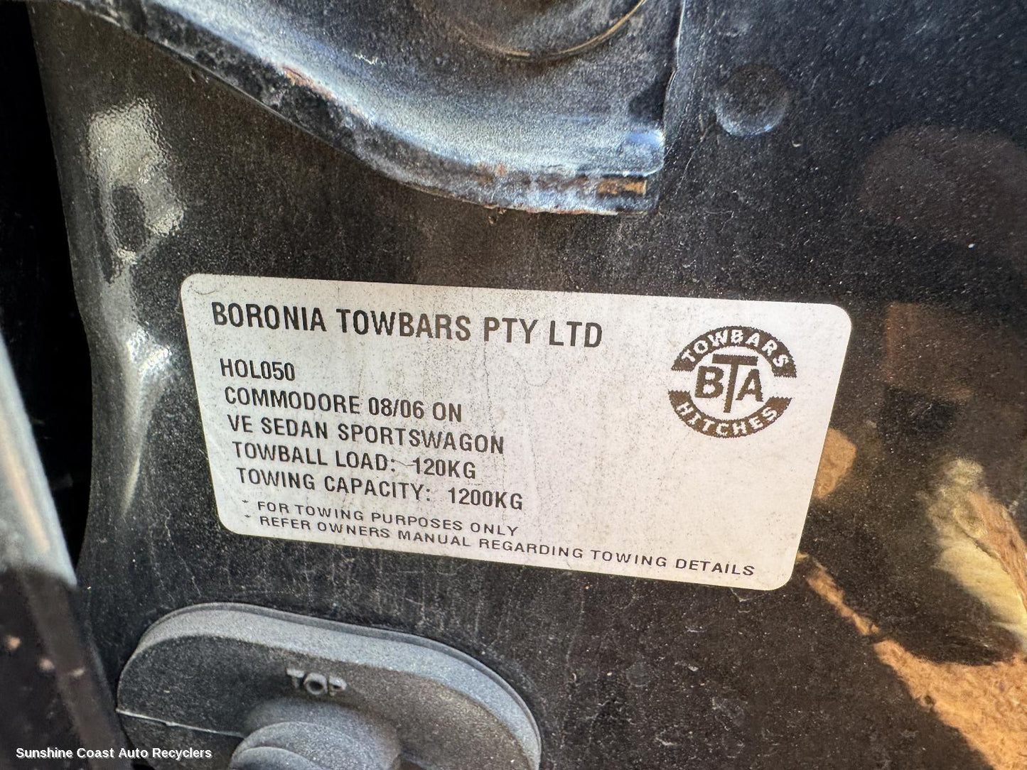 2011 Holden Commodore Towbar