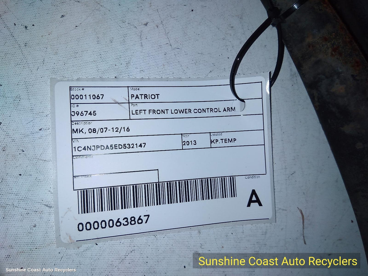 2007-2016 Jeep Patriot Left Front Lower Control Arm