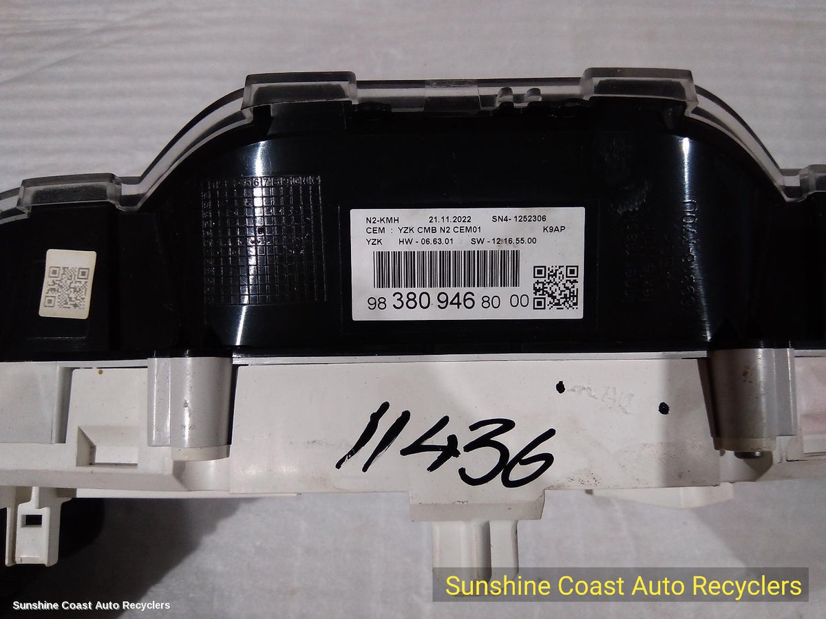 2019-2023 Peugeot Partner Instrument Cluster