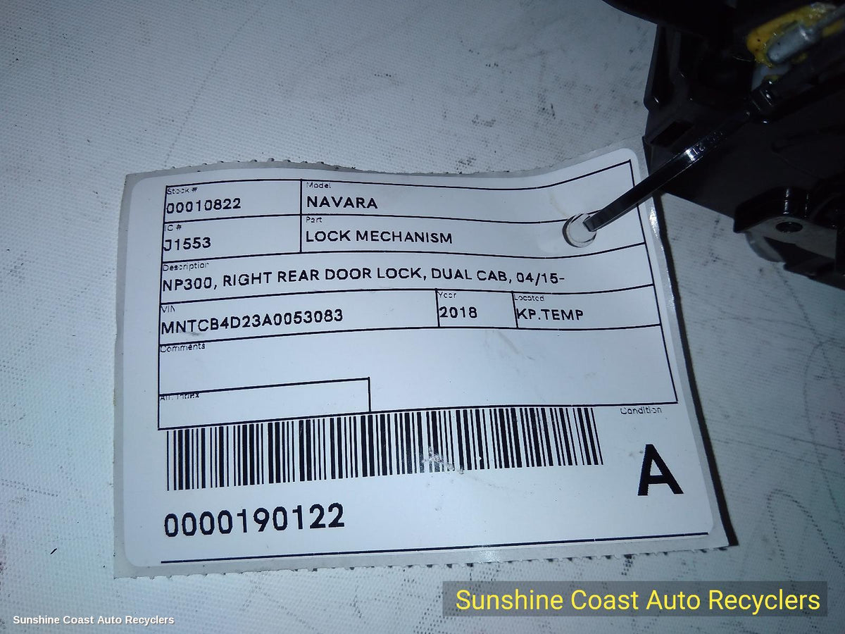 2015-2025 Nissan Navara Door Boot Gate Lock