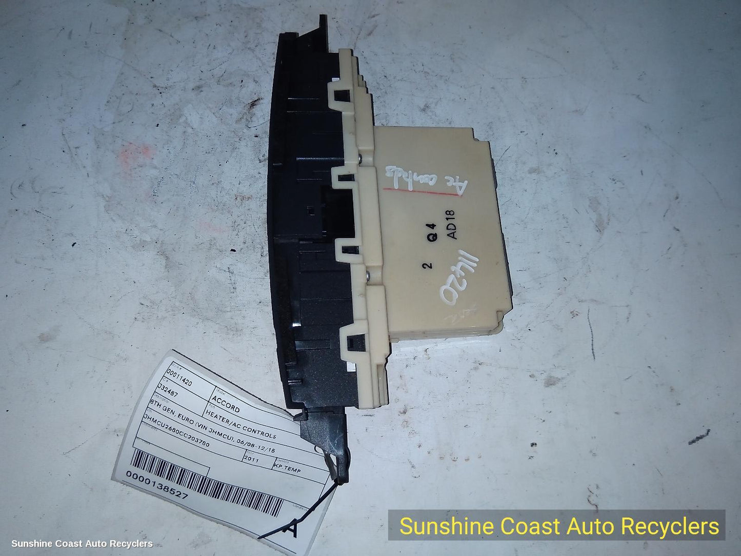 2011 Honda Accord Heater Ac Controls