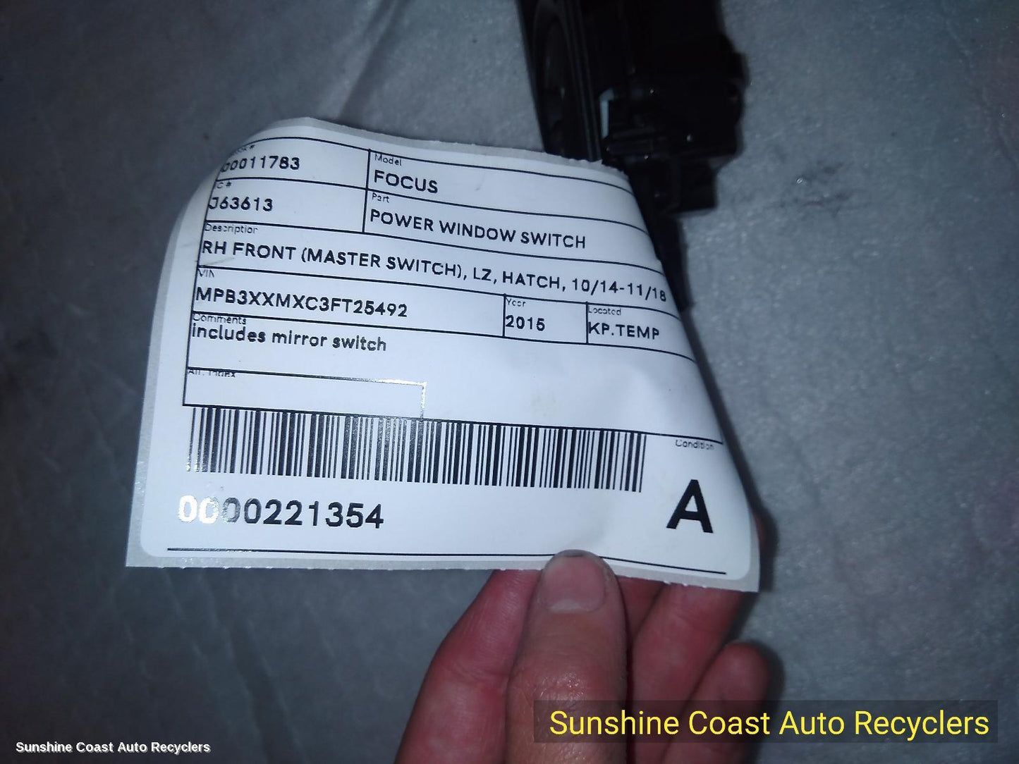 2015 Ford Focus Pwr Dr Wind Switch