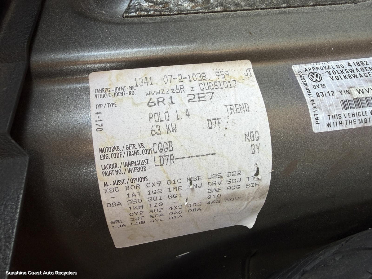 2010-2014 Volkswagen Polo Engine