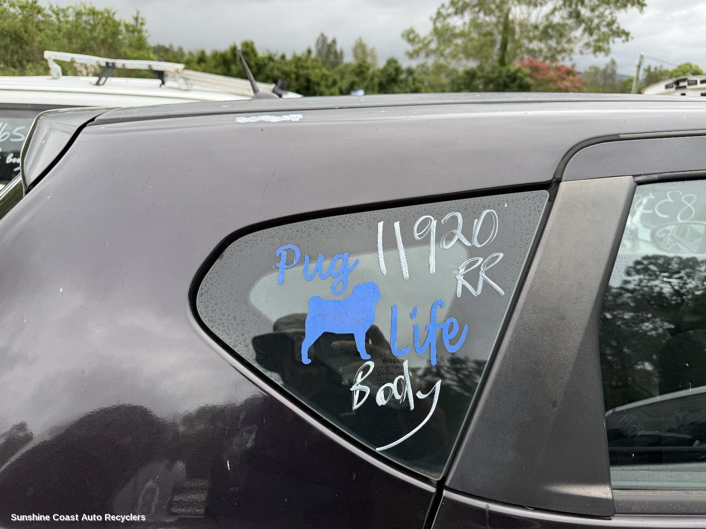 2007-2014 Nissan Dualis Right Rear Side Glass